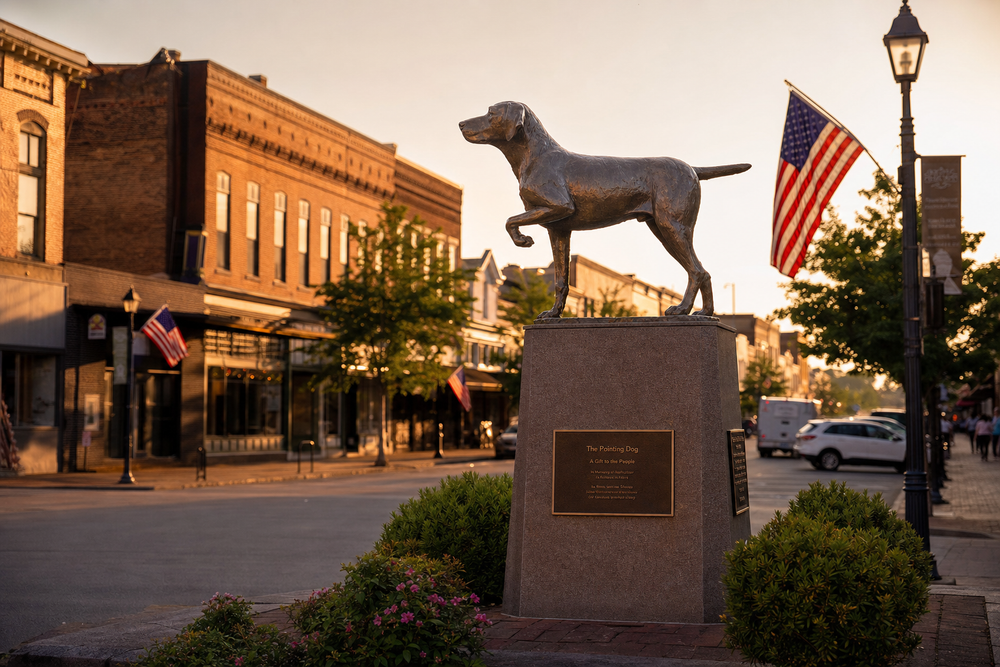 Historic town square statue in Union Springs, Alabama