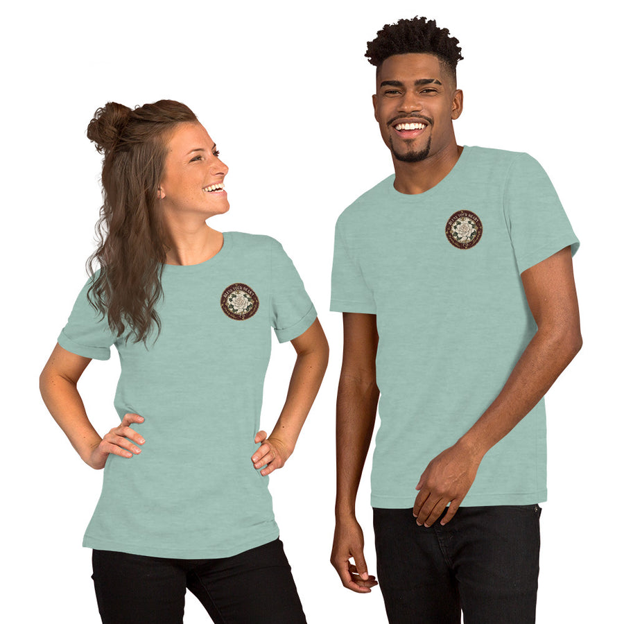 Don't Be a Salty Heifer Tee - sassy Southern sayings t-shirt in Heather Prism Dusty Blue, front view